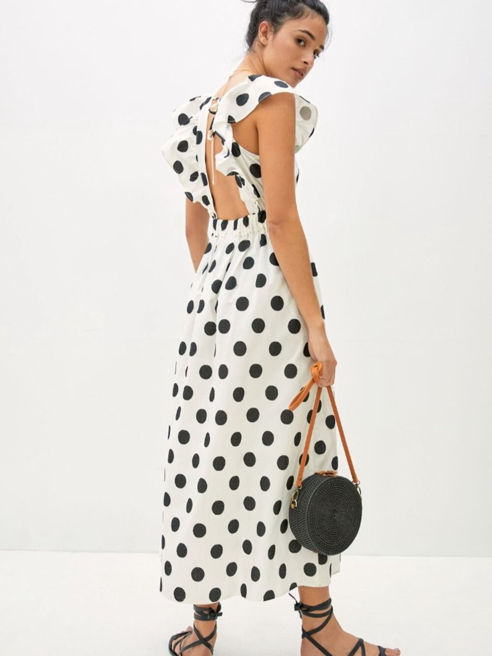 AMADI FOR ANTHROPOLOGIE POLKA DOT MAXI DRESS | SIZE MP | - Picture 4 of 11